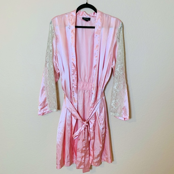 Thalia Sodi Other - Thalia Sodi Short Robe Pink Satin L/XL Coquette Soft Girl Fairy Core Feminine
